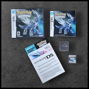 Nintendo DS Pokemon Diamond Game Cartridge Case Manual Inserts